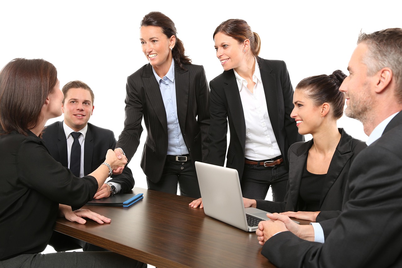 business handshake office